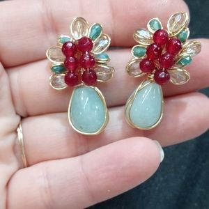 Amazonite cluster earrings